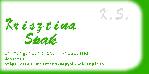 krisztina spak business card